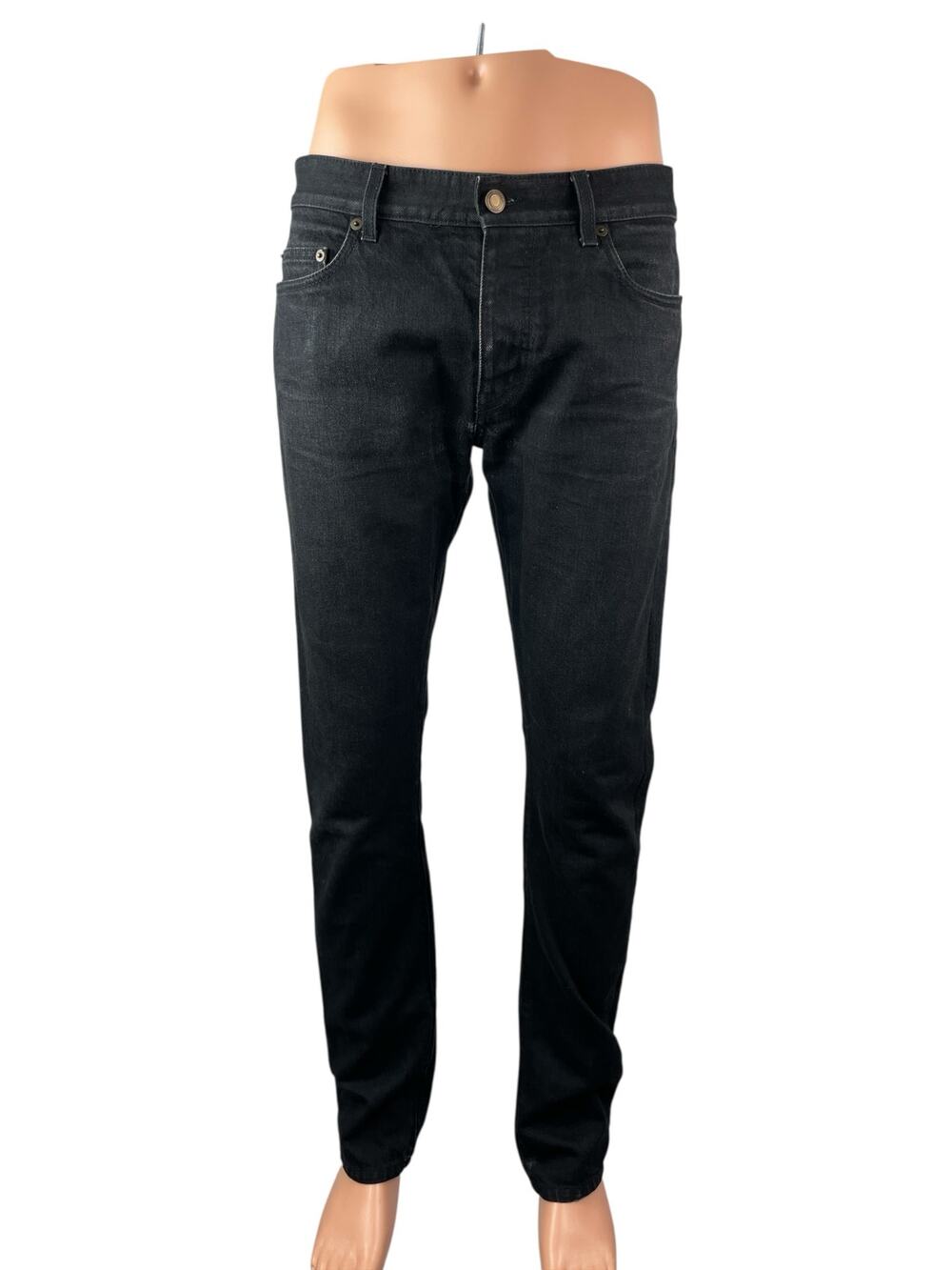 Saint Laurent Men's Black Mid Rise Classic Skinny Tapered Denim Jeans Pants M/L